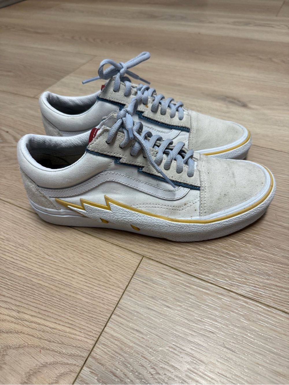 Vans Old Skool Bolt 'White/Yellow' White Combo sneakers Size men’s 7.5 woman’s 9